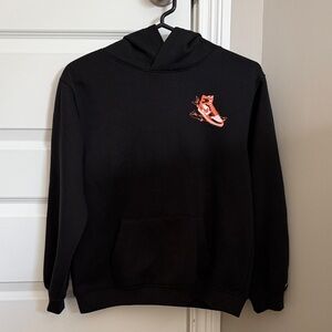 Jordan Black Hoodie with Orange Sneaker Graphic
